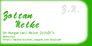 zoltan melke business card